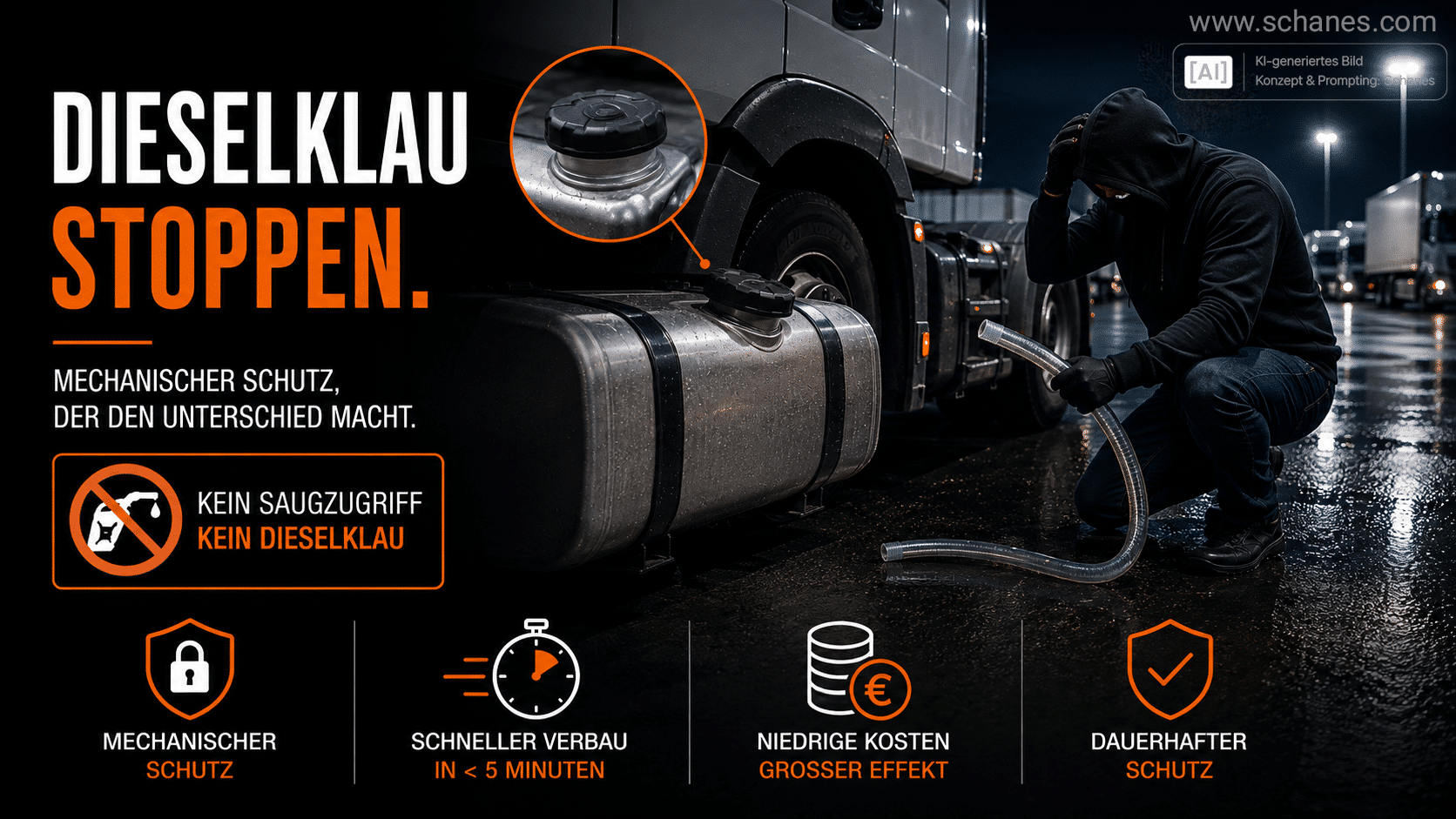 TankSafe Tanksicherung – professioneller Schutz vor Kraftstoffdiebstahl