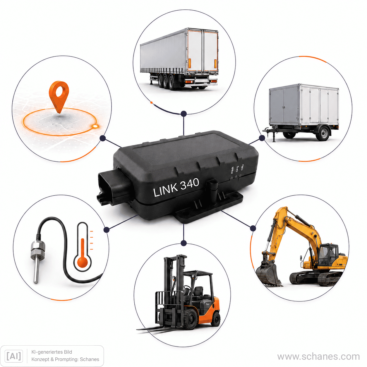 Webfleet LINK 340: Sicheres GPS-Tracking für Anhänger & Trailer
